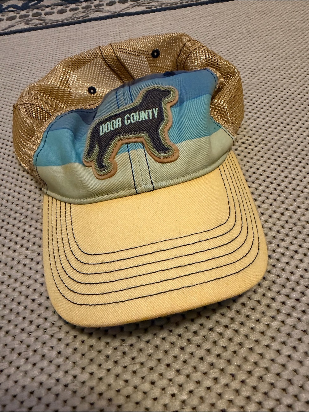 Legacy 'Door County' Bear Patch Trucker Hat - Yellow, Blue & Gold